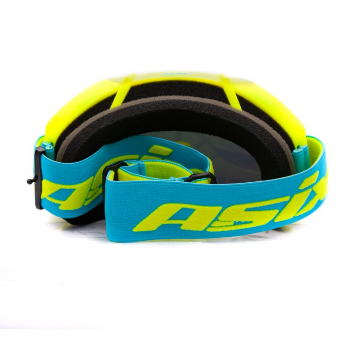 Ochelari cross/atv/enduro, Asix AS2, lentila galbena, culoare rama lime/albastru mat [7]