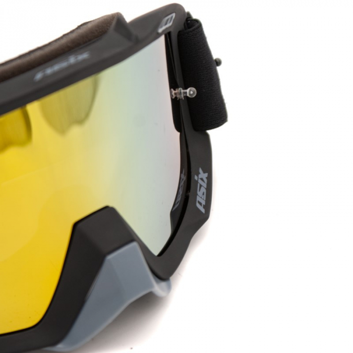 Ochelari cross/atv/enduro, Asix AS2, lentila galbena, culoare rama negru/gri mat [5]