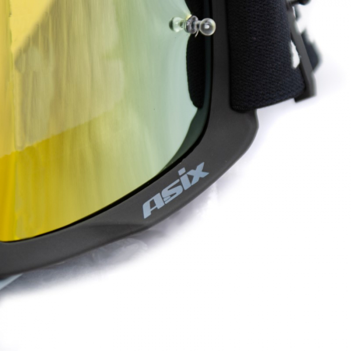 Ochelari cross/atv/enduro, Asix AS2, lentila galbena, culoare rama negru/gri mat [6]
