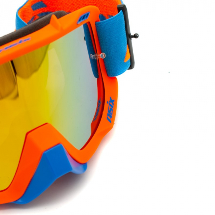 Ochelari cross/atv/enduro, Asix AS2, lentila galbena, culoare rama portocaliu/albastru mat [6]
