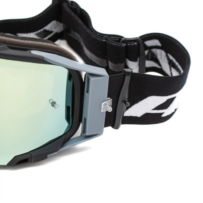 Ochelari cross/atv/enduro, Asix AS3, lentila albastra, culoare rama gri/negru mat [6]
