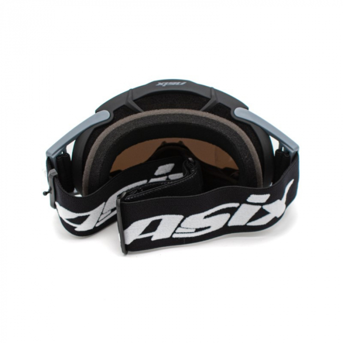 Ochelari cross/atv/enduro, Asix AS3, lentila albastra, culoare rama gri/negru mat [5]
