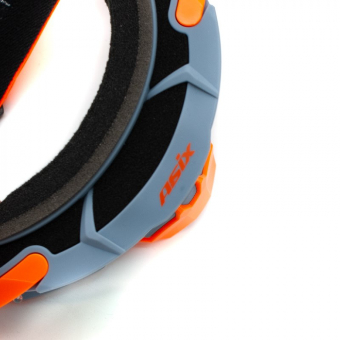 Ochelari cross/atv/enduro, Asix AS3, lentila albastra, culoare rama gri/portocaliu mat [5]