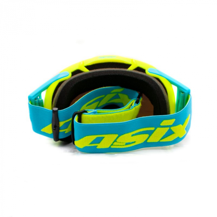 Ochelari cross/atv/enduro, Asix AS3, lentila albastra, culoare rama lime/albastru mat [5]