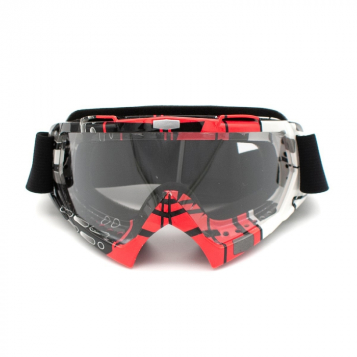 Ochelari cross/atv/enduro, XTR, lentila transparenta, culoare rama negru/rosu [2]