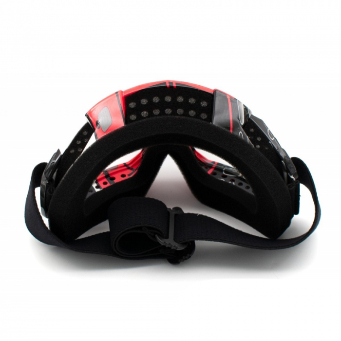 Ochelari cross/atv/enduro, XTR, lentila transparenta, culoare rama negru/rosu [3]