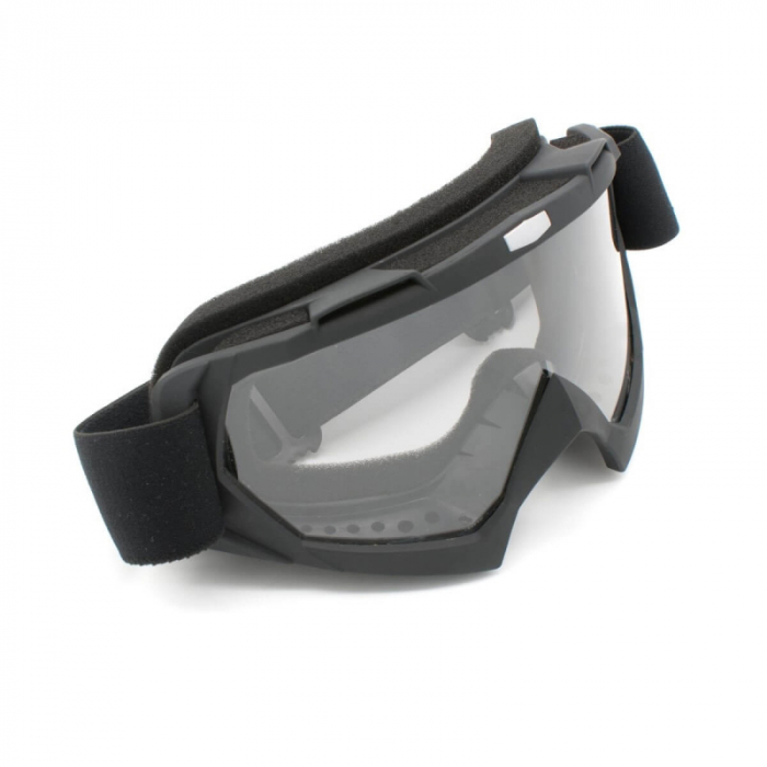 Ochelari cross atv enduro, XTR, lentila transparenta, culoare rama negru mat