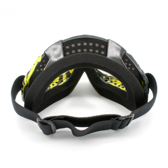 Ochelari cross/atv/enduro, XTR, lentila transparenta, culoare rama negru/galben [2]