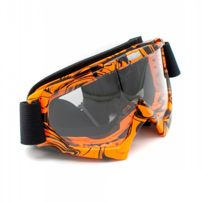 Ochelari cross/atv/enduro, XTR, lentila transparenta, culoare rama portocaliu/negru [2]