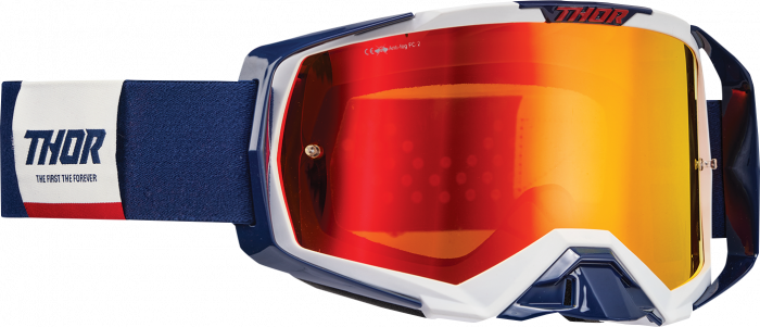Ochelari cross atv Thor Activate, lentila oglinda, culoare bleumarin alb