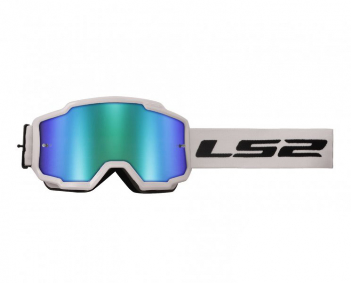 Ochelari cross enduro atv LS2, lentila oglinda, culoare alb