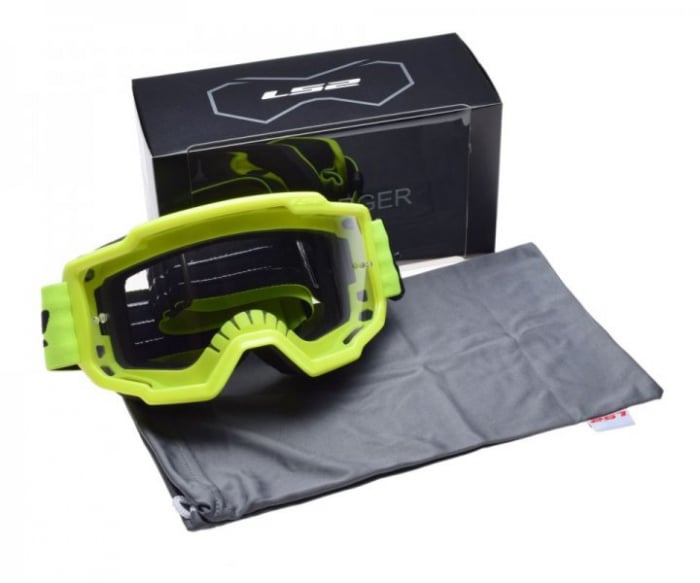 Ochelari cross enduro atv LS2, lentila transparenta, culoare galben fluo