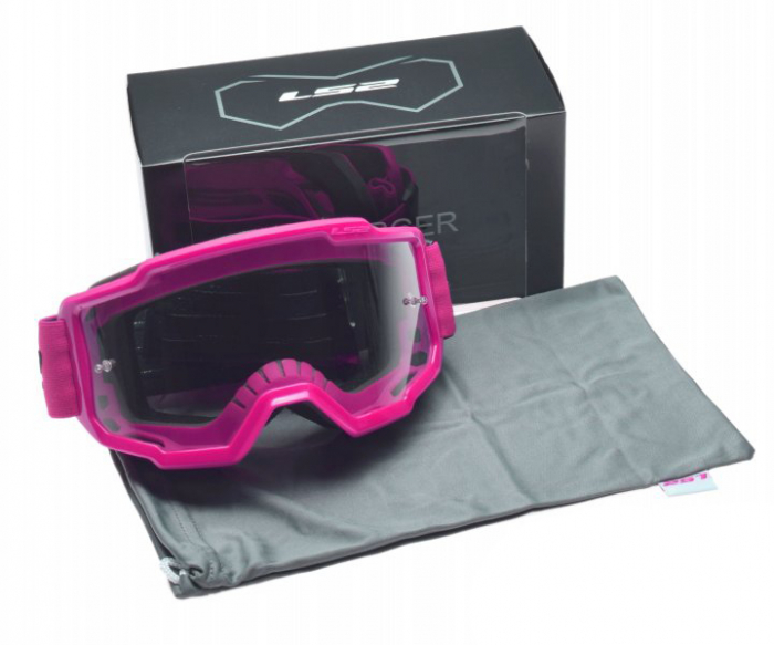 Ochelari cross/enduro/atv LS2, lentila transparenta, culoare roz [2]
