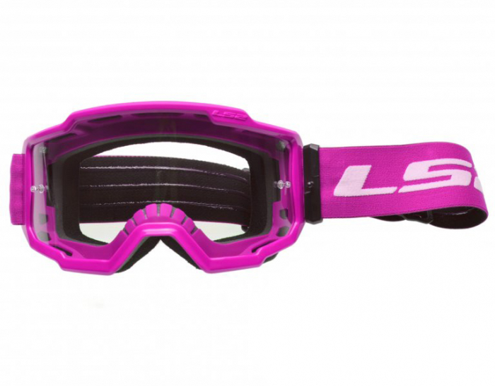 Ochelari cross enduro atv LS2, lentila transparenta, culoare roz
