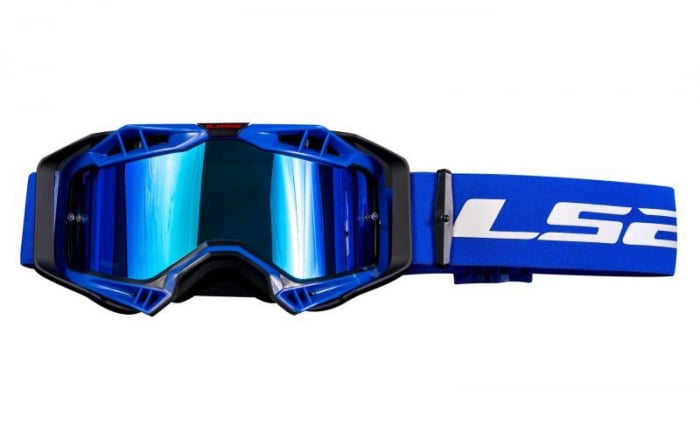 Ochelari LS2 cross enduro atv, culoare albastru, lentila iridium