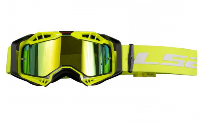 Ochelari LS2 cross enduro atv, culoare galben, lentila iridium