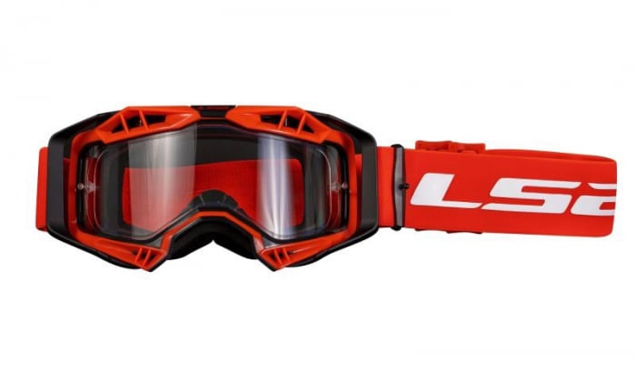 Ochelari LS2 cross enduro atv, culoare rosu, lentila clara