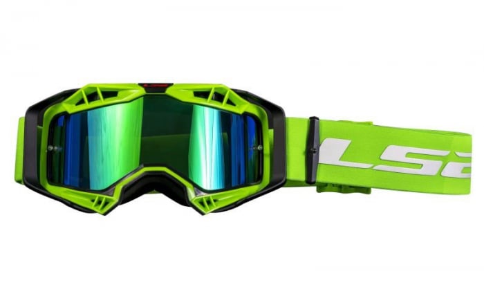 Ochelari LS2 cross enduro atv, culoare verde, lentila iridium