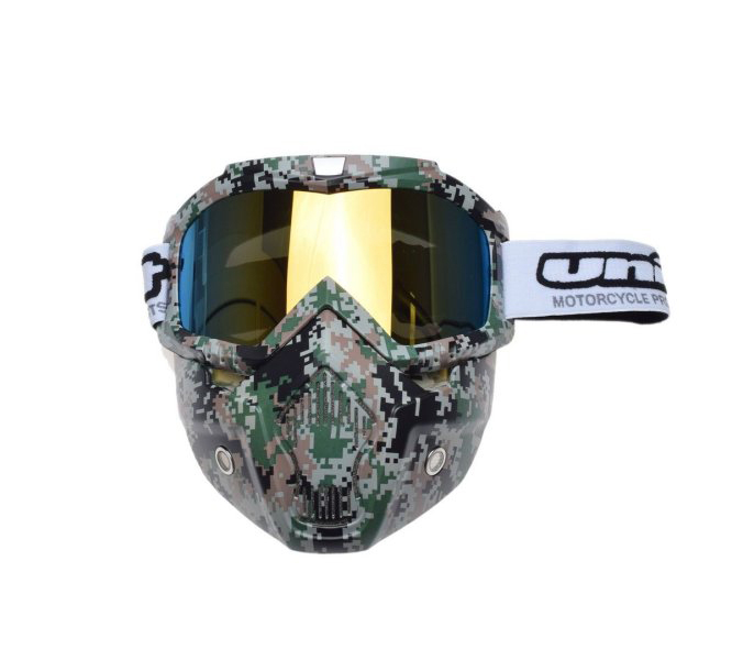 Ochelari motocross/atv/enduro Unit, model masca army, culoare rama army, lentila oglinda [2]