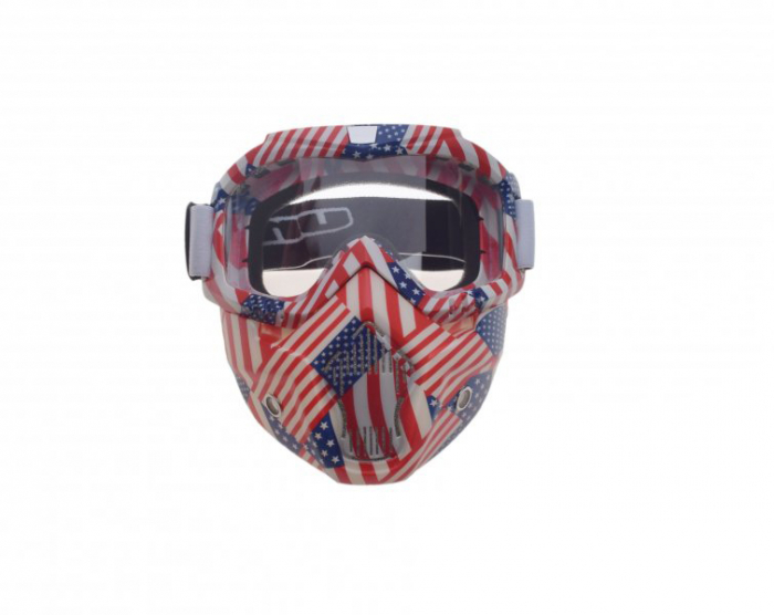 Ochelari motocross/atv/enduro Unit, model masca, culoare rama USA, lentila clara [3]
