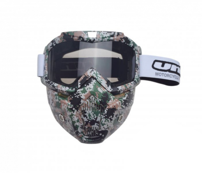 Ochelari motocross/atv/enduro Unit, model masca, culoare rama army, lentila clara [2]