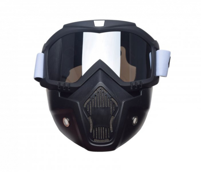 Ochelari motocross/atv/enduro Unit, model masca, culoare rama negru, lentila oglinda argintie [2]