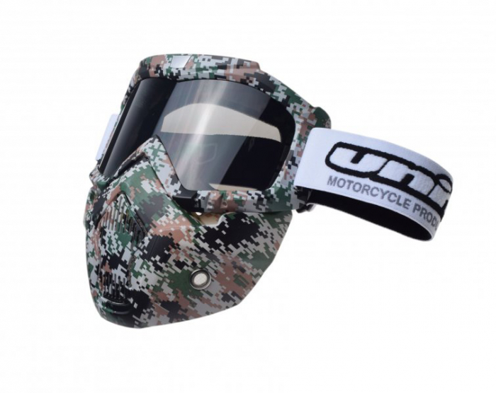 Ochelari motocross atv enduro Unit, model masca, culoare rama army, lentila clara