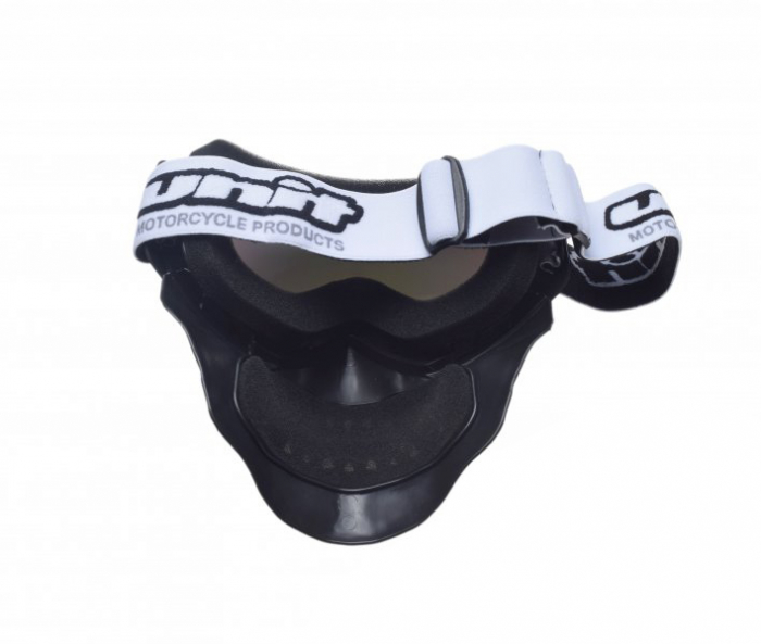 Ochelari motocross/atv/enduro Unit, model masca craniu, culoare rama negru, lentila oglinda aurie [3]