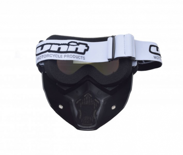 Ochelari motocross/atv/enduro Unit, model masca, culoare rama negru, lentila oglinda aurie [3]