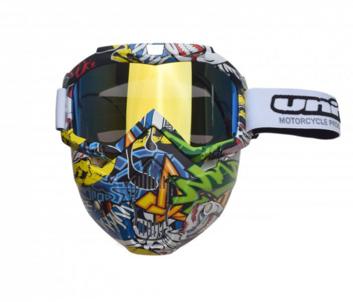Ochelari motocross/atv/enduro Unit, model masca, culoare rama multicolor, lentila oglinda [2]