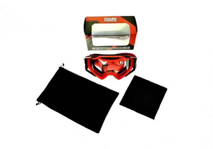 Ochelari motocross/enduro/atv, PowerForce, lentila antiaburire, culoare rama rosu [5]