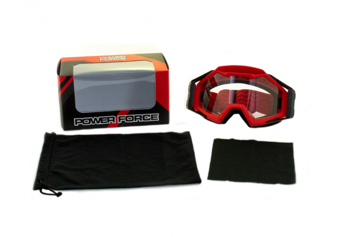Ochelari motocross/enduro/atv, PowerForce, lentila antiaburire, culoare rama rosu [7]