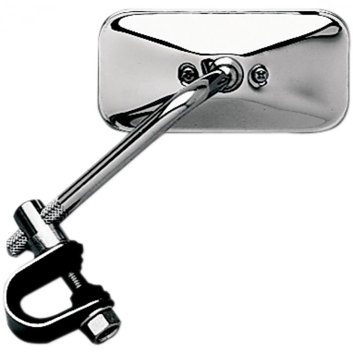 Oglinda moto Rectangulara CLAMP-ON, culoare crom