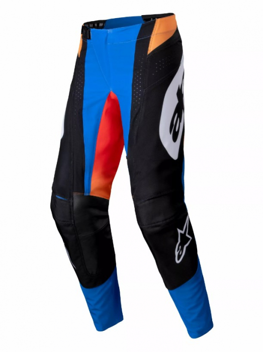 Pantaloni atv cross Alpinestars Techstar Melt, culoare negru albastru portocaliu, marime 32