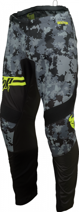 Pantaloni atv cross copii Thor Digi Camo, culoare negru camo, marime 18