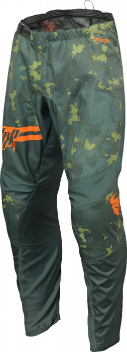 Pantaloni atv cross copii Thor Digi Camo, culoare verde camo, marime 18