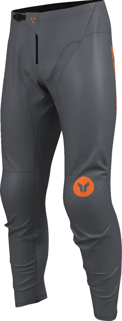 Pantaloni atv cross copii Thor Ridemode Menace, culoare gri portocaliu, marime 22