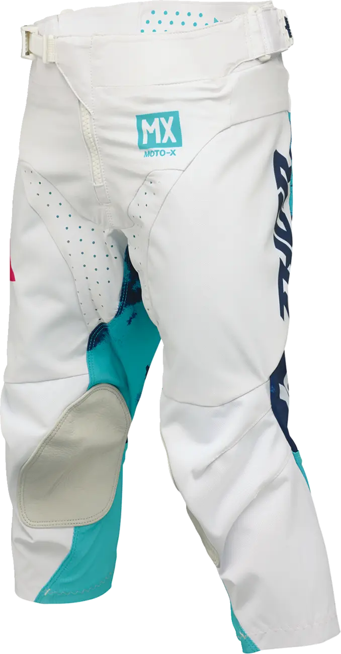 Pantaloni atv/cross copii Thor Launchmode Bleach, culoare alb/turcoaz, marime 28 [3]