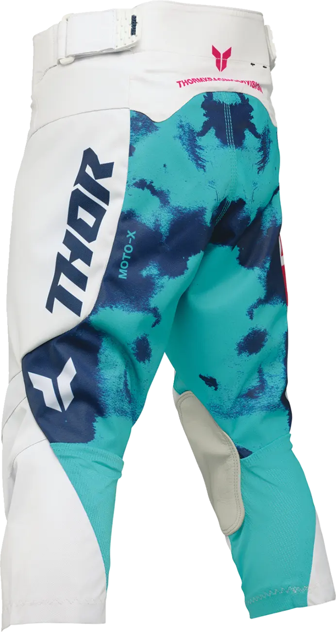 Pantaloni atv/cross copii Thor Launchmode Bleach, culoare alb/turcoaz, marime 28 [4]