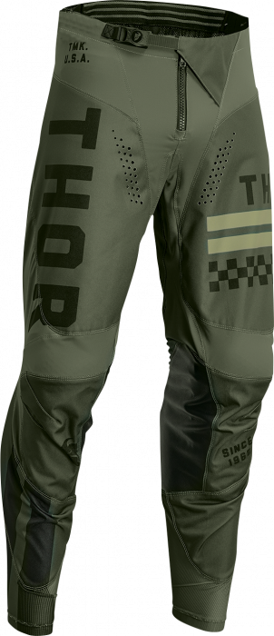 Pantaloni atv cross copii Thor Pulse Combat, culoare army, marime 18