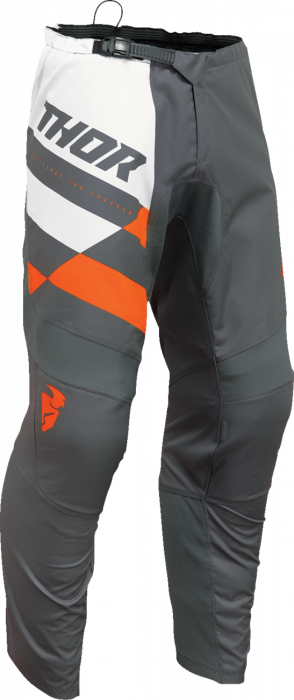 Pantaloni atv cross copii Thor Sector Checker, culoare gri portocaliu, marime 20