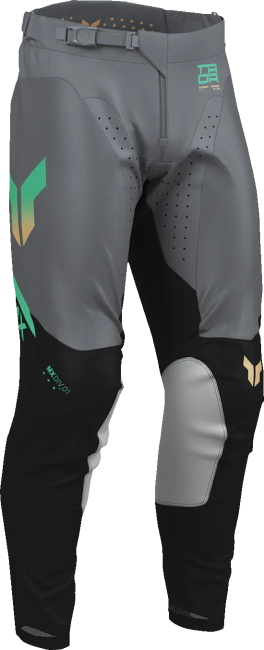 Pantaloni atv/cross Thor Launchmode Air Raptor, culoare negru/gri, marime 30 [3]