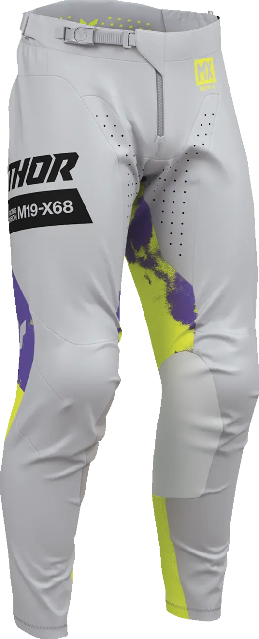 Pantaloni atv/cross Thor Launchmode Bleach, culoare gri/multicolor, marime 30 [3]
