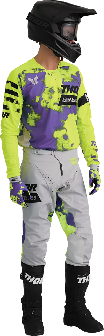 Pantaloni atv/cross Thor Launchmode Bleach, culoare gri/multicolor, marime 30 [5]