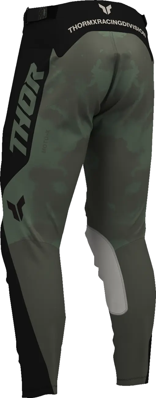 Pantaloni atv/cross Thor Launchmode Bleach, culoare negru/verde army, marime 28 [2]
