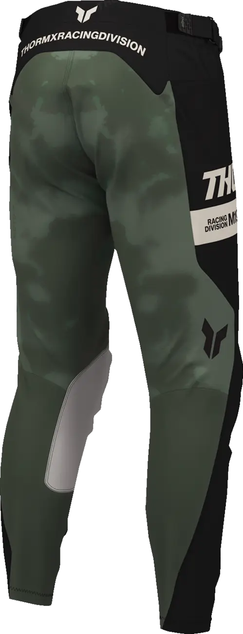Pantaloni atv/cross Thor Launchmode Bleach, culoare negru/verde army, marime 32 [4]