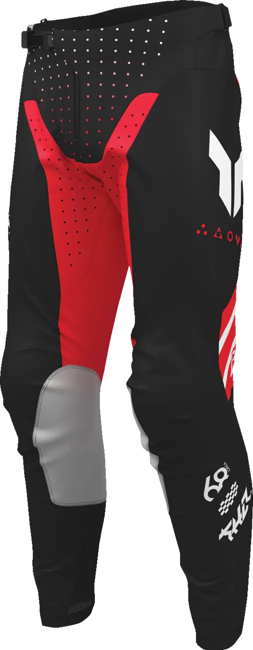 Pantaloni atv cross Thor Launchmode Futura, culoare negru rosu, marime 32 Echipamente