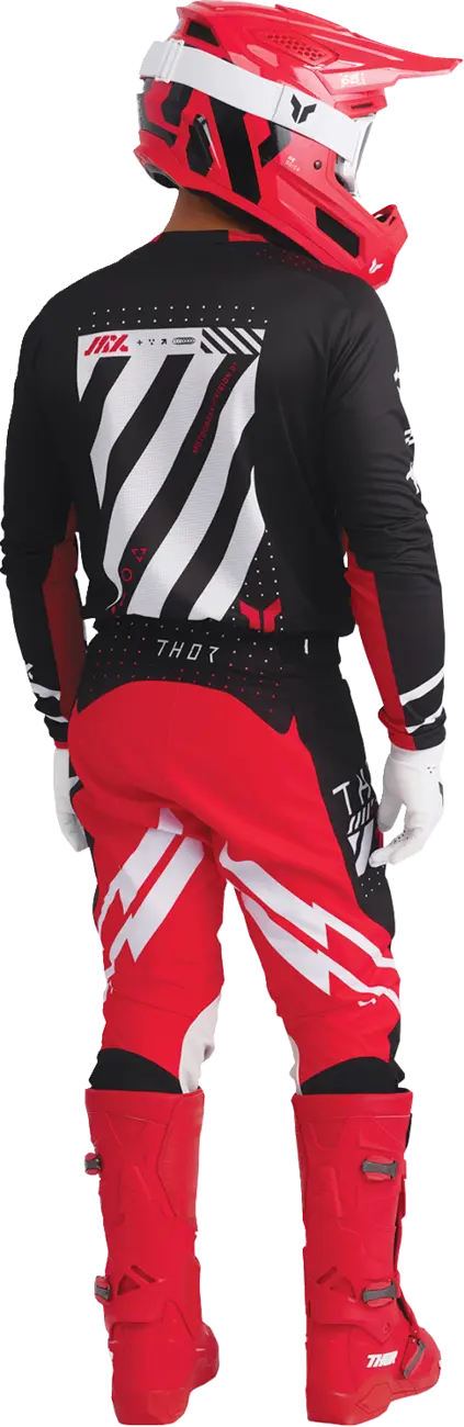 Pantaloni atv/cross Thor Launchmode Futura, culoare negru/rosu, marime 44 [7]