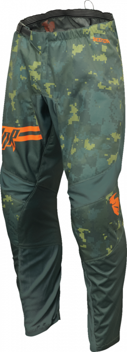 Pantaloni atv cross Thor Sector Digi Camo, culoare verde camo, marime 36