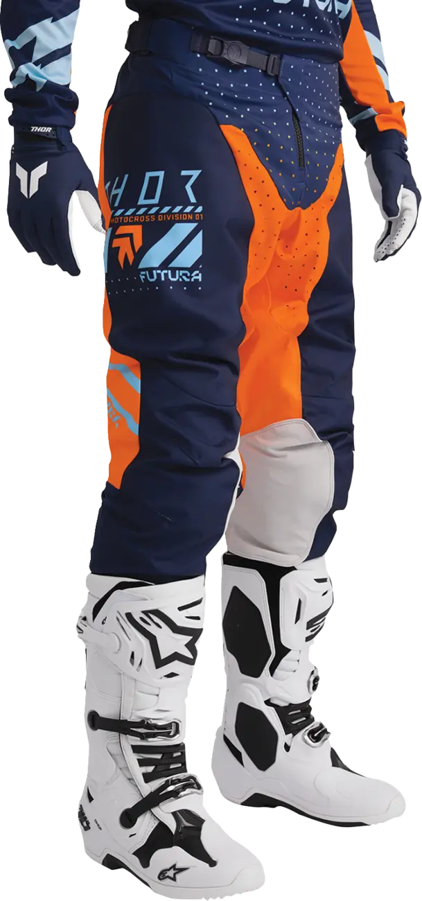 Pantaloni atv/cross Thor Launchmode Futura, culoare bleumarin/portocaliu, marime 44 [5]